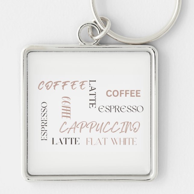 Porte-clés Café Typographie Café Moderne Style Amateur de Caf (Devant)