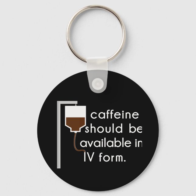 Porte-clés caféine en IV, humour d'infirmière (Recto)