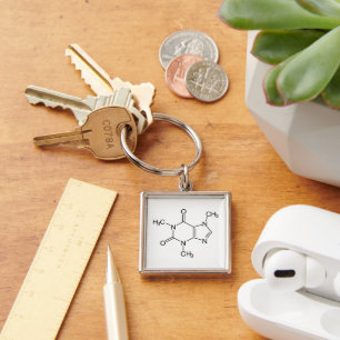 Porte-clés Caféine Molécule Chimie Café Atomes