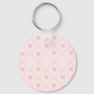 Porte-clés Cahier esthétique à nœud rose – Mignon et féminin