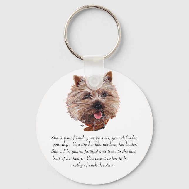 Porte-clés Cairn Terrier Keepsaké - FEMELLE (Recto)