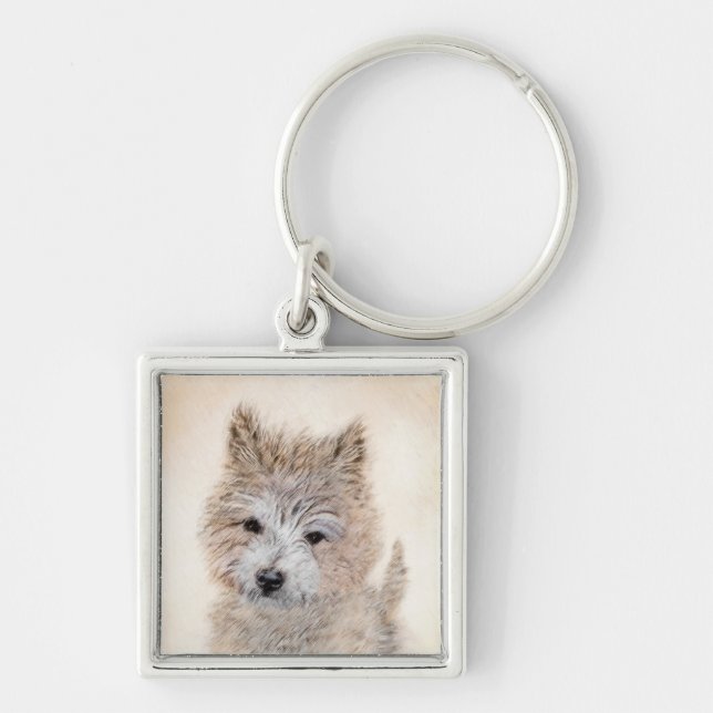 Porte-clés Cairn Terrier Peinture Chiot - Art Chien original (Devant)