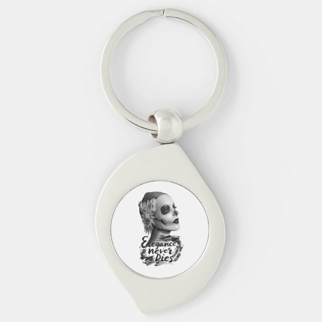 Porte-clés Calavera monochrome (Devant)