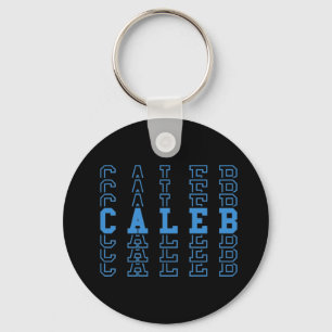 Porte-clés Caleb Blue Custom Boy Name Porte - clé du bouton