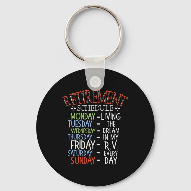 Porte-clés Calendrier de retraite de la vie de camping Van Rv (Recto)