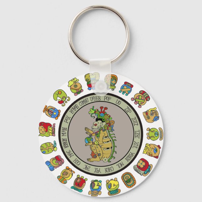 Porte-clés calendrier maya Dieu de la mort (Recto)