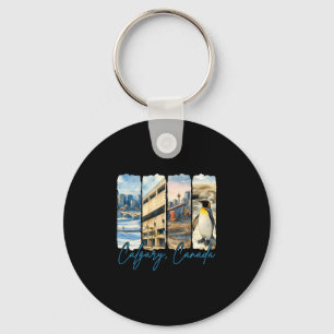 Porte-clés Calgary Canada Voyage Voyage Coup de pinceau Souve