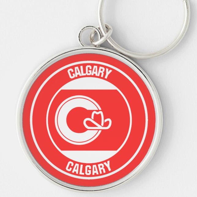 Porte-clés Calgary Columbia Emblème Rond (Devant)