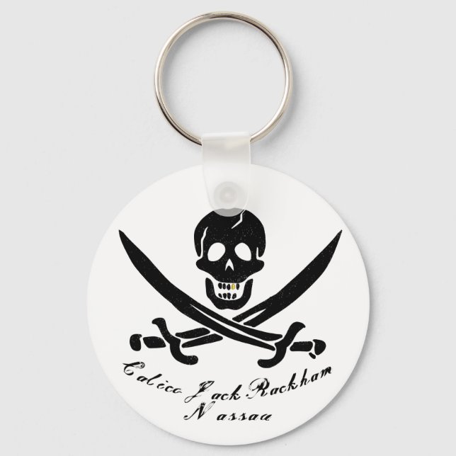 Porte-clés Calico Jack Nassau Pirate Flag Jolly Roger  (Recto)