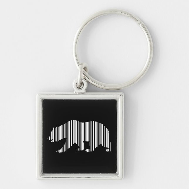 Porte-clés CALIFORNIA GOLDEN BAR CODE Motif Design (Devant)