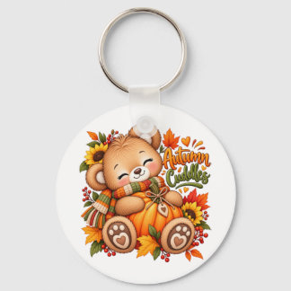 Porte-clés Câlins d'automne Ours en peluche Citrouille Bébé &
