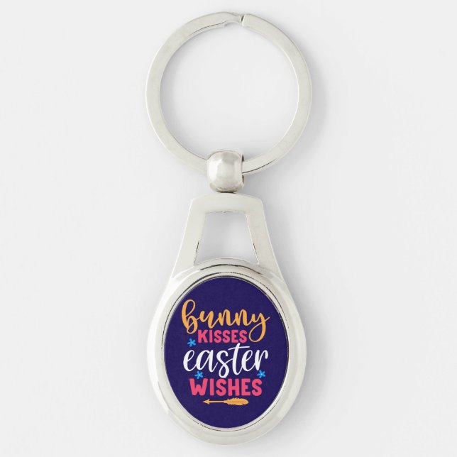 Porte-clés Câlins de lapin Vœux de Pâques-69739 (Devant)