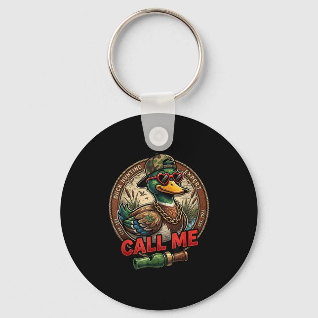 Porte-clés Call Me Duck Hunting Retro Valentine's Day Men Wom (Recto)