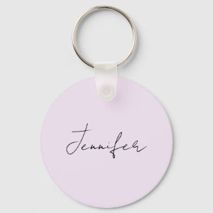 Porte-clés Calligraphie de couleur pastel Élégant Simple Nom