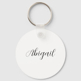 Porte-clés Calligraphie Elégant Noir Blanc Plaine Nom simple
