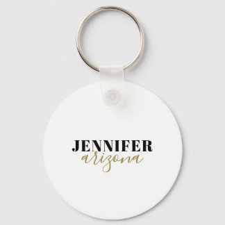 Porte-clés Calligraphie Elegant Plain Ajouter son propre nom