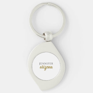 Porte-clés Calligraphie Élégant Simple Ajouter Votre Nom