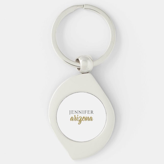Porte-clés Calligraphie Élégant Simple Ajouter Votre Nom (Devant)