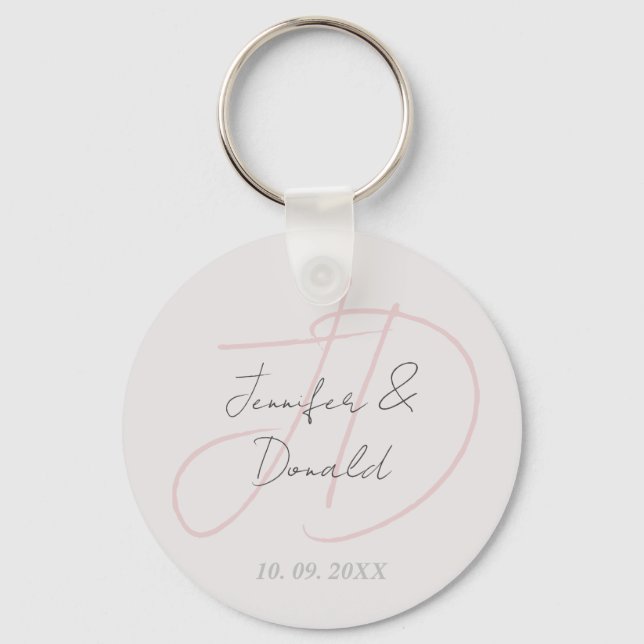 Porte-clés Calligraphie monogramme de script classique tendan (Recto)