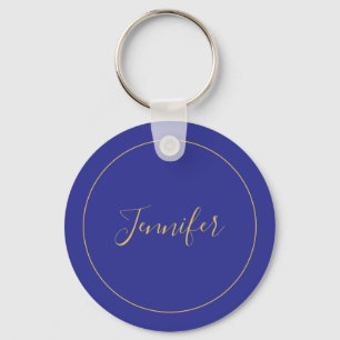 Porte-clés Calligraphie simple et unique de couleur bleu et o