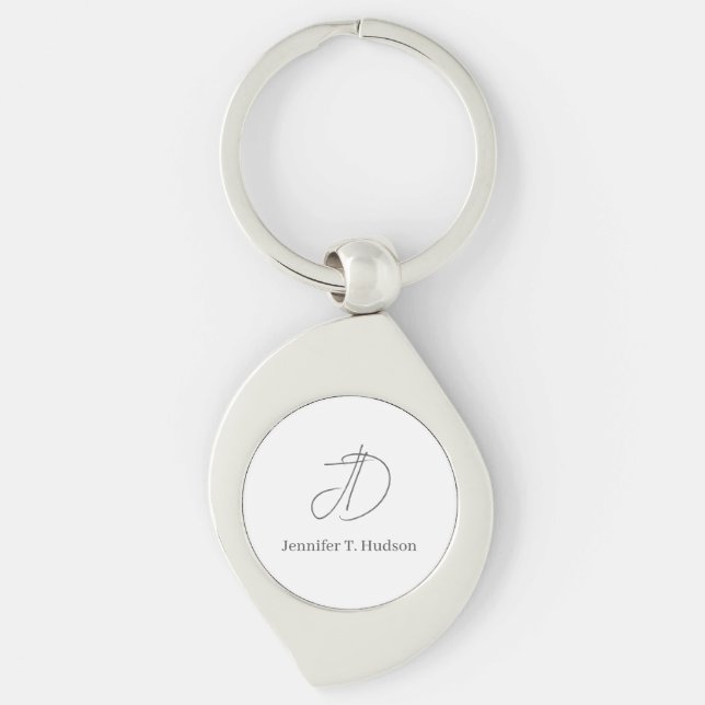 Porte-clés Calligraphie tendance monogramme classique  (Devant)
