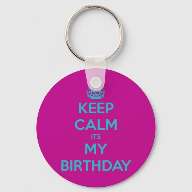 Porte-clés Calme c'est mon anniversaire (Recto)
