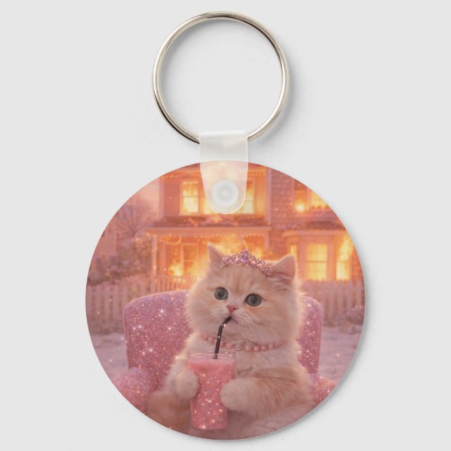 Porte-clés    Calmer la princesse chat pendant le chaos total (Recto)