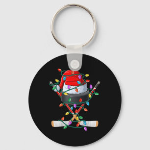 Porte-clés Calot de sport Noël Xmas Santa Hockey Enfant Garço