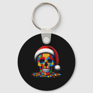 Porte-clés Calque de crâne de Noël Maître Constructeur de Bri