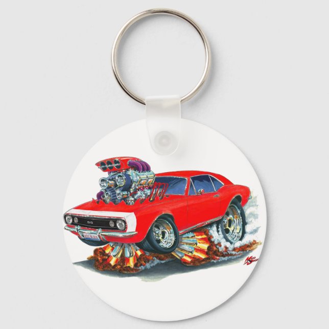 Porte-clés Camaro SS rouge-blanc 1967 (Recto)