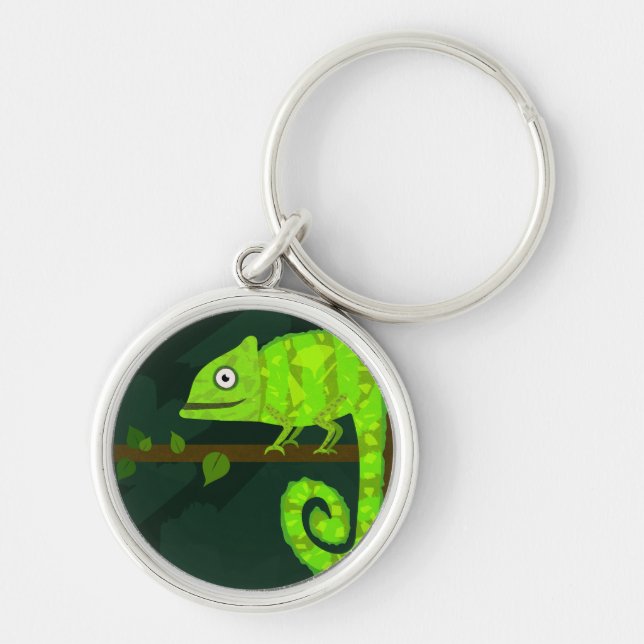 Porte-clés Caméléon vert mignon (Devant)