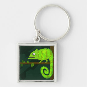 Porte-clés Caméléon vert mignon