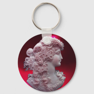 PORTE-CLÉS CAMEO ANTIQUE, DAME AUX RAISONS ET AUX GRAPEVINES