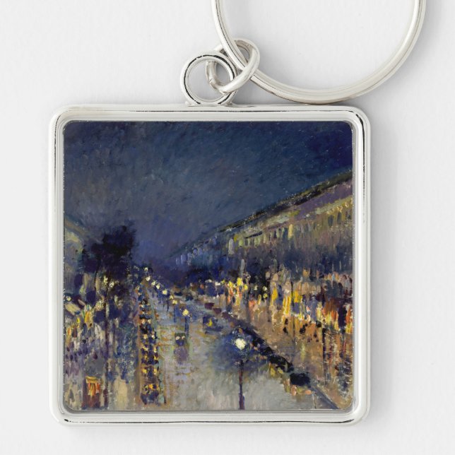 Porte-clés Camille Pissarro - Boulevard Montmartre en nuit (Devant)