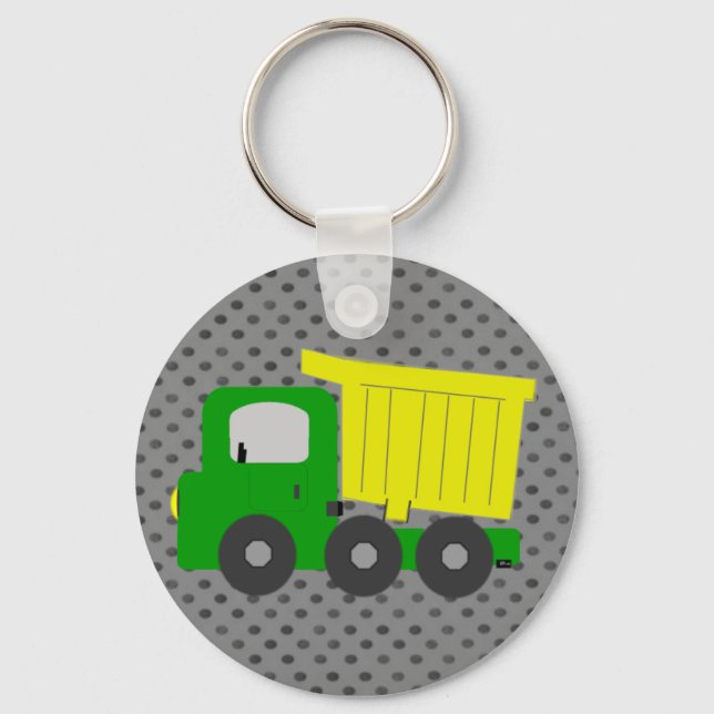 Porte-clés Camion à vidange jaune (Recto)