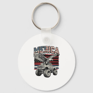 Porte-clés Camion Monstre Aigle Américain Vintage Patriotique