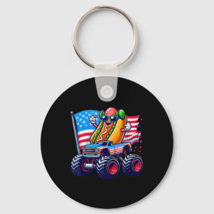 Porte-clés camion monstre américain 4 juillet hotdog Sungles 