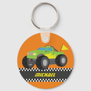 Porte-clés Camion monstre vert de course Cool pour garçons co