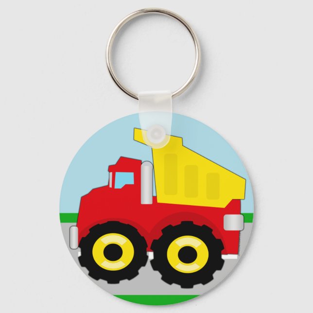 Porte-clés Camion-poubelle de construction pour enfants (Recto)