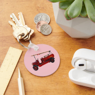 Porte-clés Camion Vintage Rouge Avec Échelle De Survol,