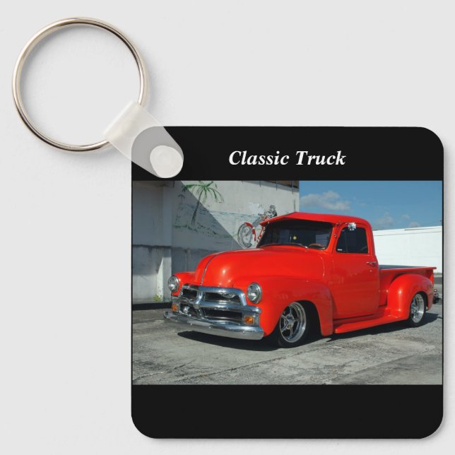 Porte-clés Camionnette personnalisée rouge (Recto)