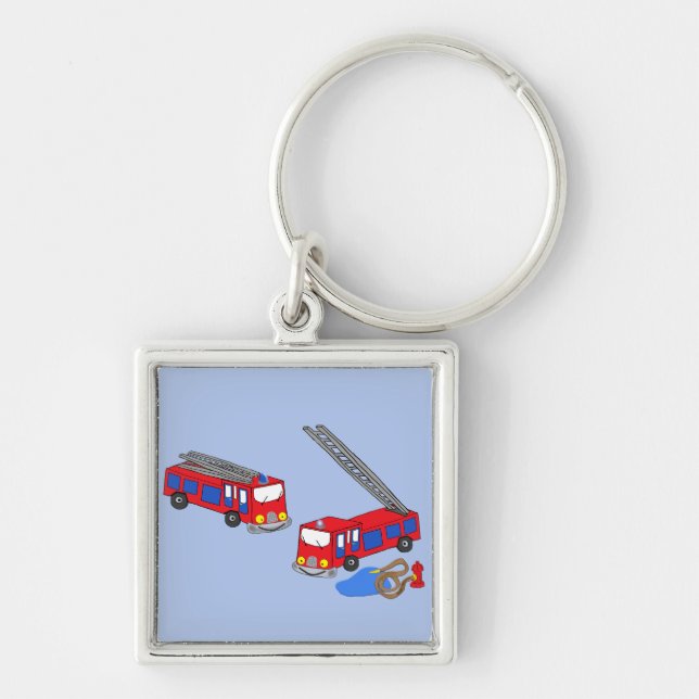Porte-clés Camions pompiers rouges (Devant)