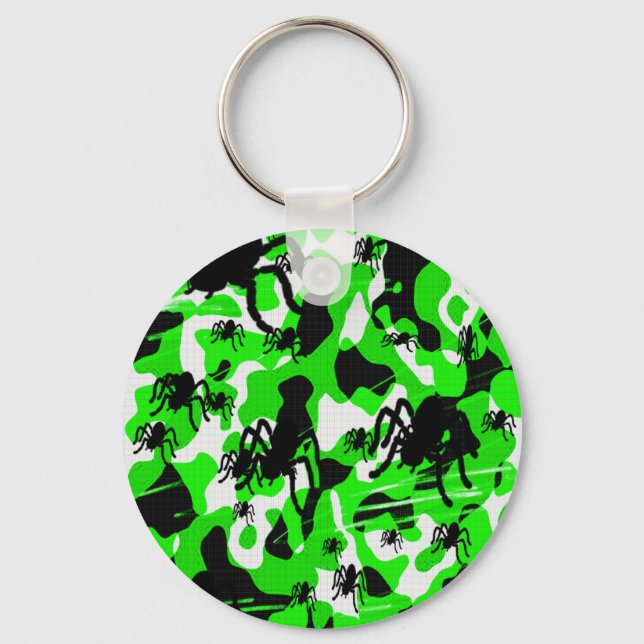 Porte-clés Camo Araignée Verte (Recto)