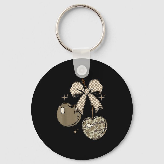 Porte-clés Camo Checkered Cherry Bow, Hunting,checkered Patte (Recto)