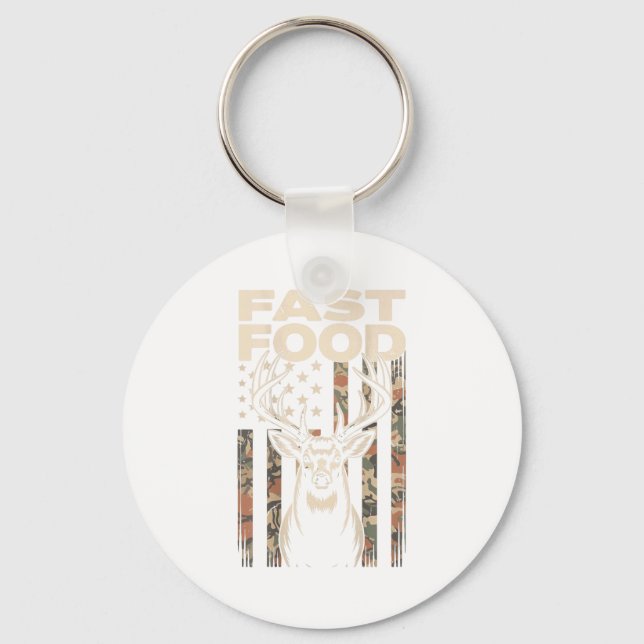 Porte-clés Camo Deer Hunting Fast Food Gag Hunter Gift Funny  (Recto)