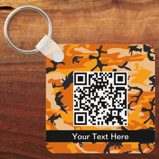 Porte-clés Camo orange, Camouflage, Militaire, Armée (Recto)