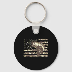 Porte-clés Camo Us Drapeau B Poisson Cool Pêche Patriotique H