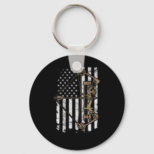 Porte-clés Camo Usa Drapeau Tir à l'arc Composé Bow - Chasseu