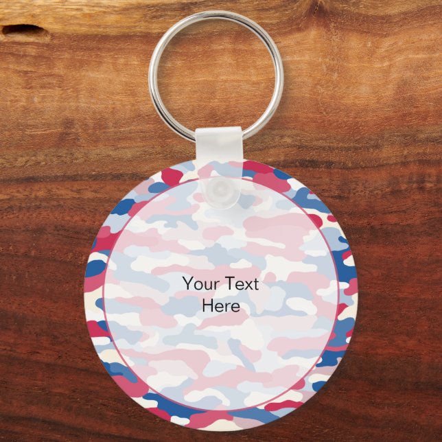 Porte-clés Camouflage blanc et bleu rouge Aluminium robuste (Verso)