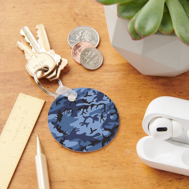 Porte-clés Camouflage Bleu Marine, Militaire, Armée (Bureau)